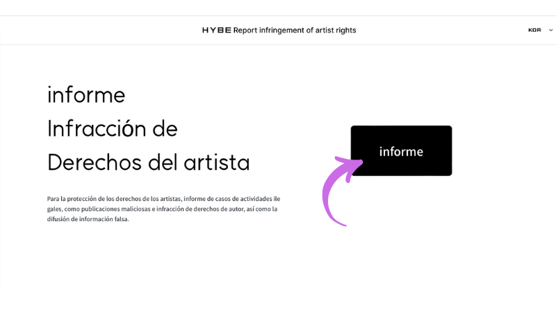 informar reporte BTS