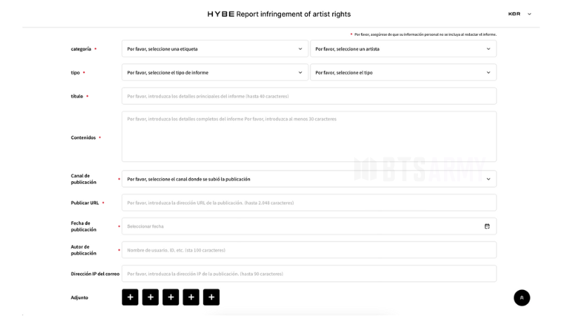 denunciar difamación BTS