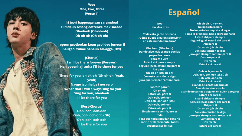 letra “I’ll Be There” de Jin BTS