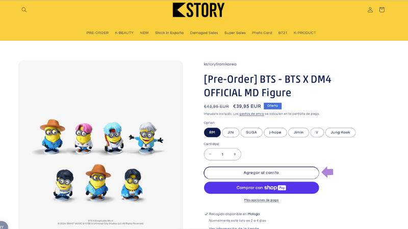 Tienda online BTS