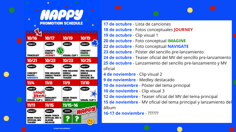 Calendario Happy de Jin