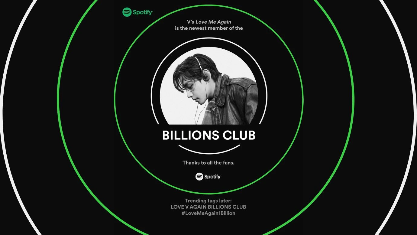 «Love Me Again» de V logra 1 Billón de Reproducciones en Spotify